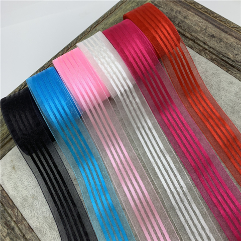 5Yards/Lot 25mm Satin Edge Organza Ribbon For Bow Hair Wedding Christmas Decoration Lace Crafts DIY Gift Package ► Photo 1/4