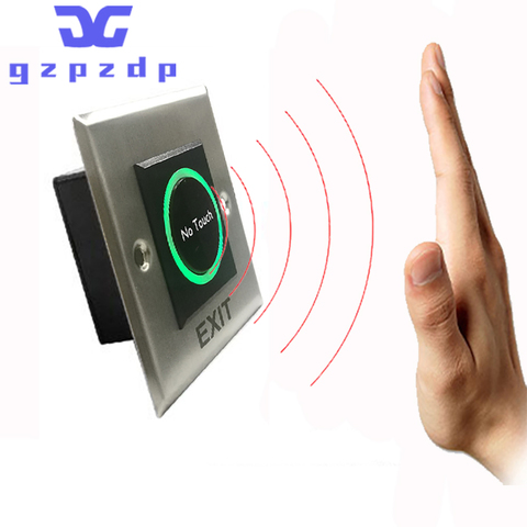 Square Stainless Steel Metal Touchless Door Release Switch IR Contactless Infrared No Touch Exit Button ► Photo 1/6