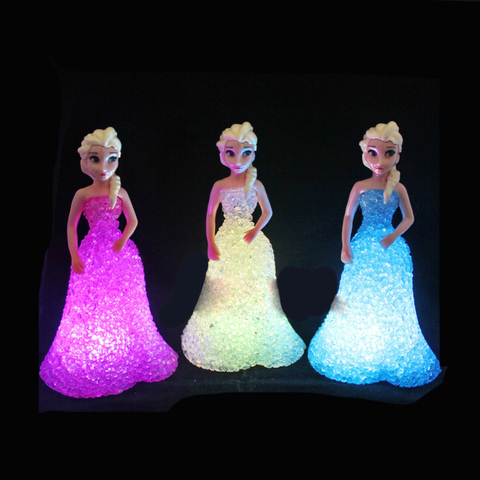 1 PCS Kids Toy Elsa Anna Sofia LED Colorful Lights gradient crystal Night Light Led Lamp battery princess christmas holiday gift ► Photo 1/4