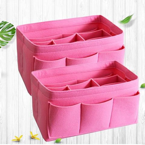 Organizer Insert Bag Women Nylon Travel Insert Organizer Handbag Purse Large liner Lady Makeup Cosmetic Bag Cheap Female Tote ► Photo 1/6