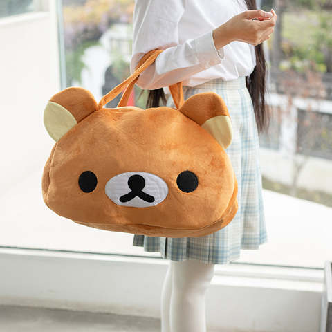 Cute Cartoon Rilakkuma Kumamon Kiiroitori PomPomPurin plush bagpack Tote bag Large Capacity Shoulder  Bags kid Girls gifts ► Photo 1/6