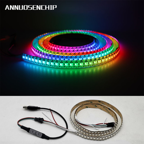 USB Controller + DC5V WS2812B WS2812 Led Strip,Individually Addressable Smart RGB Led Strip,Black/White PCB 1m 2m 3m 4m 5m ► Photo 1/6