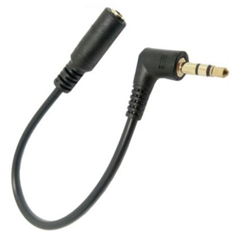 90 Degree Right Angled 3 5mm 3 Pole Audio Stereo Male to Male & Female Extension Cable ► Photo 1/6