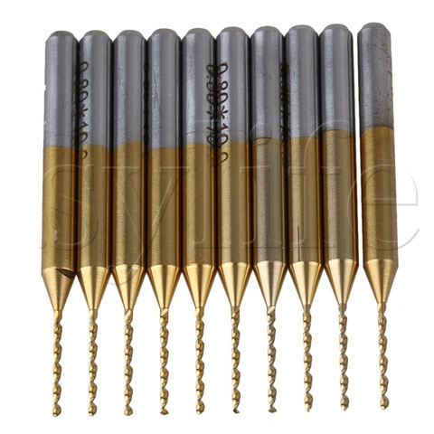 10pcs Titanium Carbide Micro Drill Bit 0.8mm PCB CNC Jewelry Rotary Milling Tool ► Photo 1/3