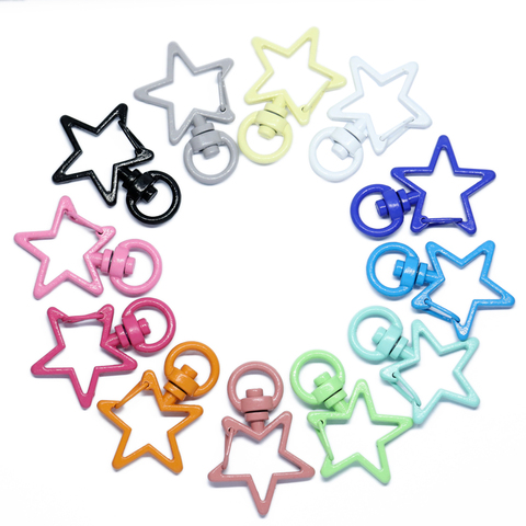 10pc/lot Star shape Keychains Lobster Clasps Hooks Key Chain Key Rings for DIY Trinkets Pom Pom Keychain Jewelry Findings ► Photo 1/6