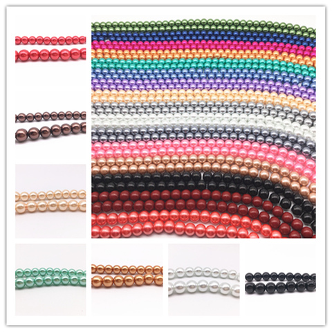 Wholesale 4/6/8/10mm Round Ball Loose Glass Pearl Spacer Charm Beads DIY Jewelry Making ► Photo 1/6
