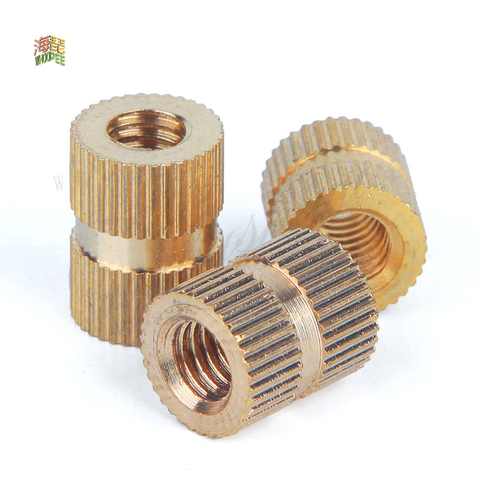 5/25X M2 M2.5 M3 M4 M5 M6 M8 M10 Solid Brass Pure Copper Metric Thread Injection Molding Knurl Insert Nut Nutsert Embedded Nut ► Photo 1/3