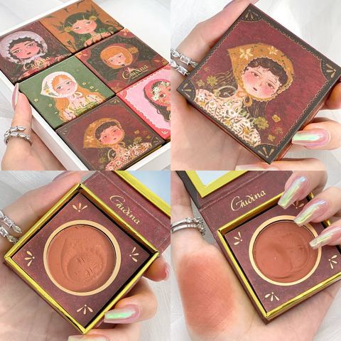 Single Color Blush Makeup Palette Mineral Powder Red Rouge Lasting Natural Cream Cheek Tint Orange Peach Pink Korean Blusher ► Photo 1/6