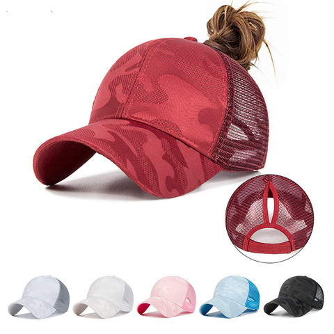 2022 Women's Ponytail Baseball Cap Women Snapback Summer Mesh Hat Female Fashion HIp Hop Hats Casual Adjustable Outdoor Bone ► Photo 1/6