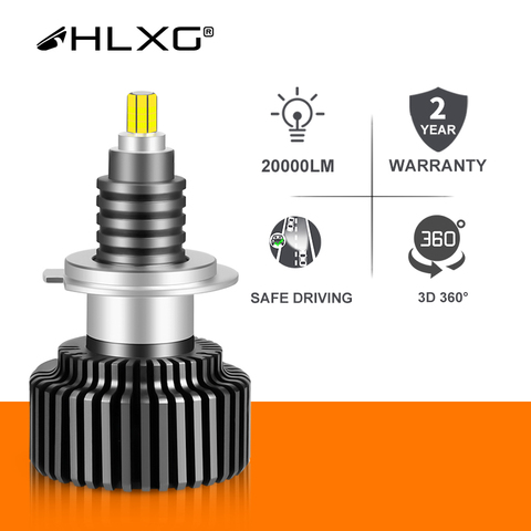 HLXG h7 led Mini CANBUS H4 12V H11 H1 H8 H9 6000K Bulb 12000LM