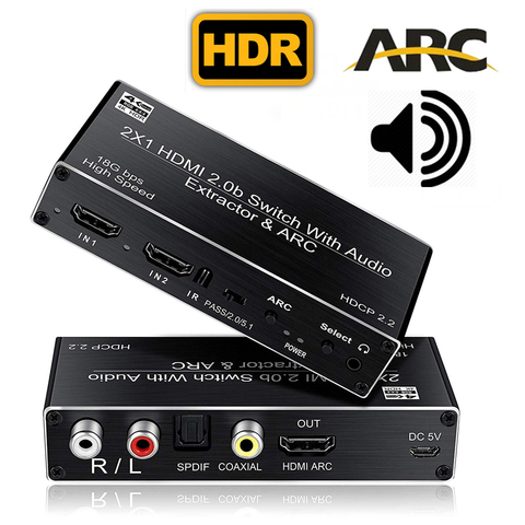 HDMI 2.0 audio splitter 4K HDMI SPDIF HDMI 2.0b HDR Splitter box HDR ARC HDMI 5.1 audio converter Splitter - Price history & Review | AliExpress Seller - HDmatters factory direct Store | Alitools.io