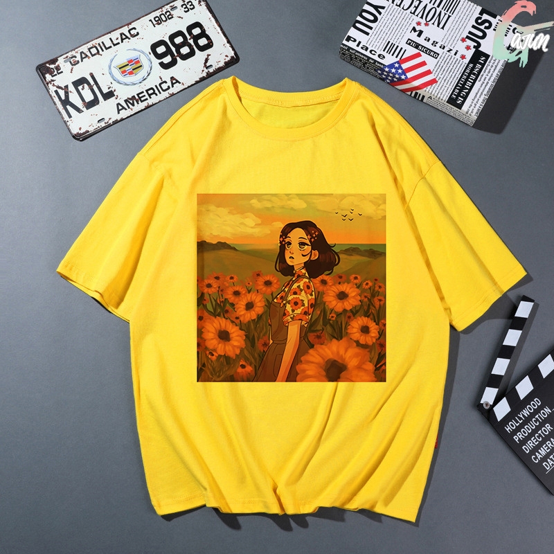 Summer Yellow Oversized Ropa Mujer Harajuku Sunflower Girl T Shirt Kpop  Tops Women Tshirt 2022 Aesthetic Rose T-shirt Clothes - Price history &  Review | AliExpress Seller - GaJun's Harajuku Store 