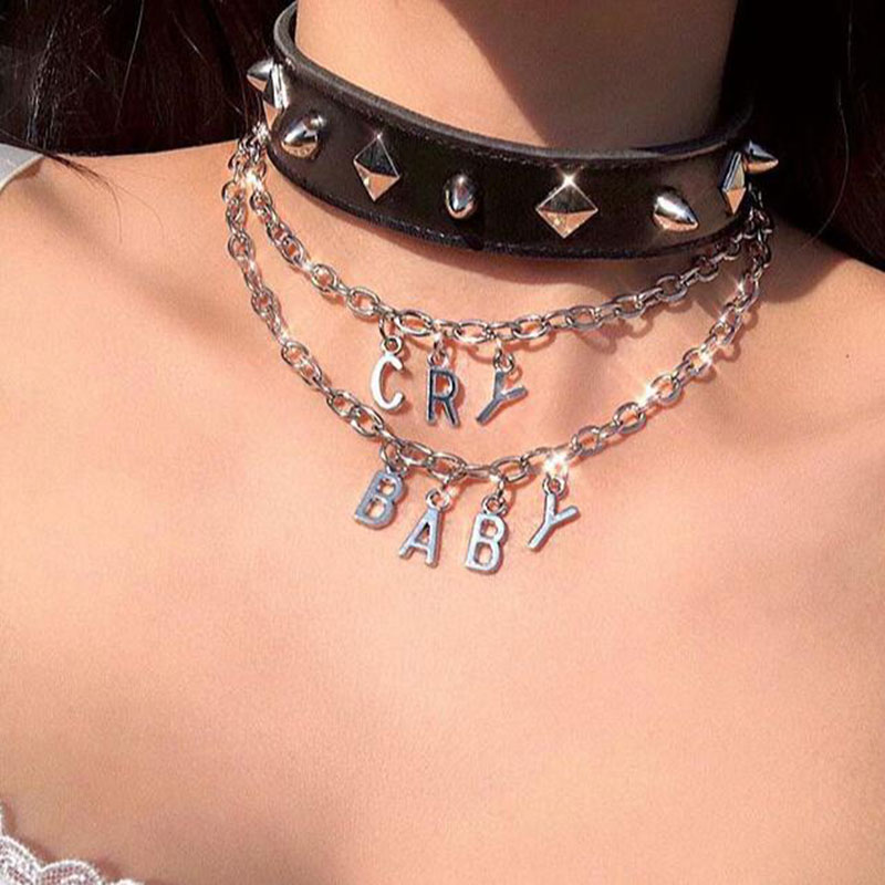 Emo Choker With Spikes Collar Women Man Leather Necklace Chain Jewelry On  The Neck Punk Chocker Aesthetic Gothic Accessories