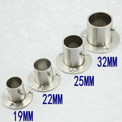 1pcs Thick Stainless Steel Flange Seat for Wardrobe Curtain Cloth Rod Seat Round Tube Seats Bracket Household Furniture Hardware ► Photo 1/6