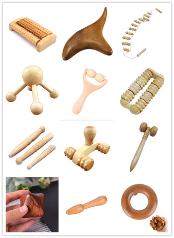 1Pc Wood Roller Massager Body Foot Reflexology   Shiatsu Therapy Meridians Massager Health Care Multi Style ► Photo 1/6