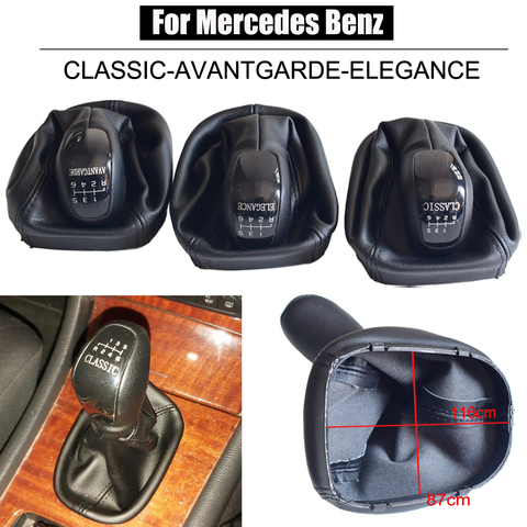 For Mercedes Benz C Class W203 S203 High Quality 5 6 Speed Stick Gear Shifter Lever Knob HandBall Leather Gaitor Boot Cover ► Photo 1/6