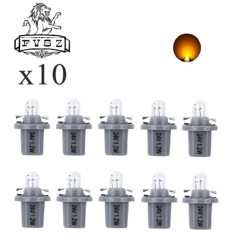 10Pcs T5 BX8.5D 24V 1.2W Car instrument panel bulb halogen lamp instrument Indicator light headlamp Yellow light ► Photo 1/6