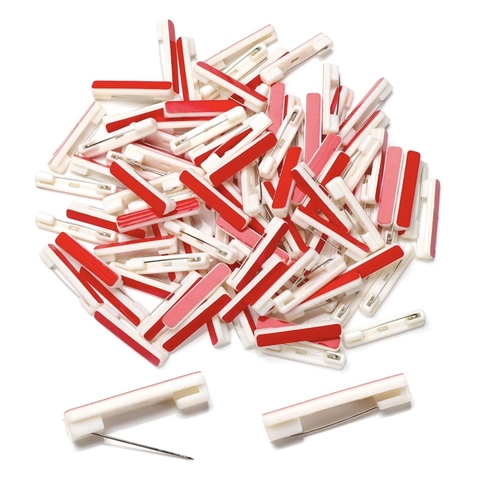 50pcs 22/31/36/40mm White Safety Pin Bar with Adhesive Brooch Back Making Wedding Brooch DIY Findings Accessories ► Photo 1/4