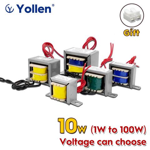 10W EI Power Transformer 10VA Audio Voltage Customized 220V/380V/110V to 6V/9V/12V/15V/18V/24V/110V Dual Output Isolation Copper ► Photo 1/6
