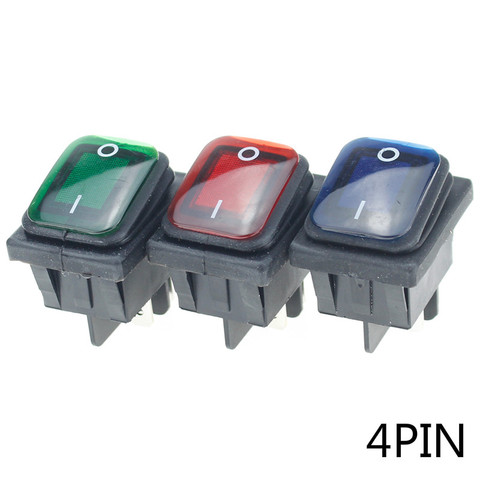 1pcs on off 12V/220V Heavy Duty 4 pin DPST IP67 Sealed Waterproof Auto Boat Marine Toggle Rocker Switch with LED 12V 220V 22*27 ► Photo 1/6