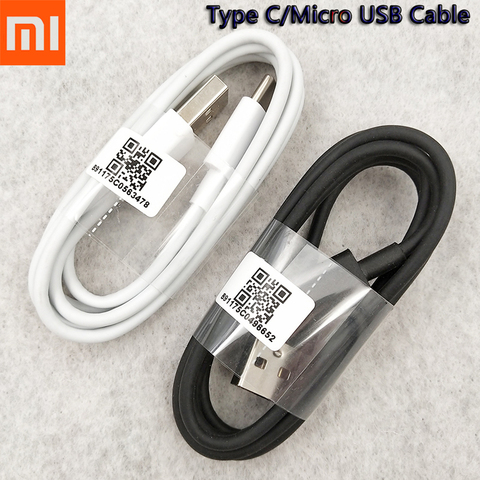 Original Xiaomi Micro USB/Type C Cable Charger Data Sync For Redmi 8A 7A 5A S2 6A 4X Note 6 7 8 9 Pro 8T Charger Cord Wire Cabel ► Photo 1/6