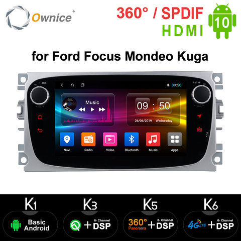 Ownice K1 K2 K3 4G LTE Android 10.0 Octa 8 Core Car DVD Player GPS For FORD Mondeo S-MAX Connect FOCUS 2 2008 2009 2010 2011 32G ► Photo 1/6