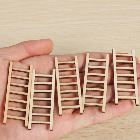 5PCS Miniature Wooden Ladder Garden Ornament Micro Landscape DIY Handcraft Gardening Supplies NEW Home Decoration Accessories ► Photo 1/6