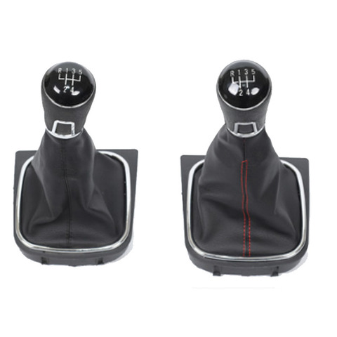 Car Manual 5 /6 Speed Gear Shift Knob With Black Boot Cover Gaitor Collar For VW Jetta 5 6 GOLF 6 VI MK5 MK6 2005-2014 ► Photo 1/6