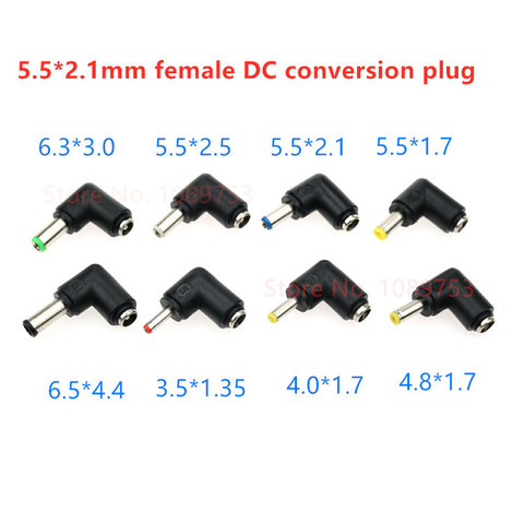 5PCS DC Power Jack 5.5 x 2.1mm Female To 6.5 4.8 4.4 4.0 3.5 3.0 2.5 2.1 1.7 1.35 mm Male DC Plug Connectors ► Photo 1/1
