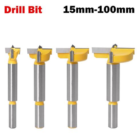 1pc 15-100mm Lengthen Auger Drill Bits Wood Hole Saw Forstner Bit Woodworking Opener Wooden Cutter for Hinge Window Alloy Lock ► Photo 1/6