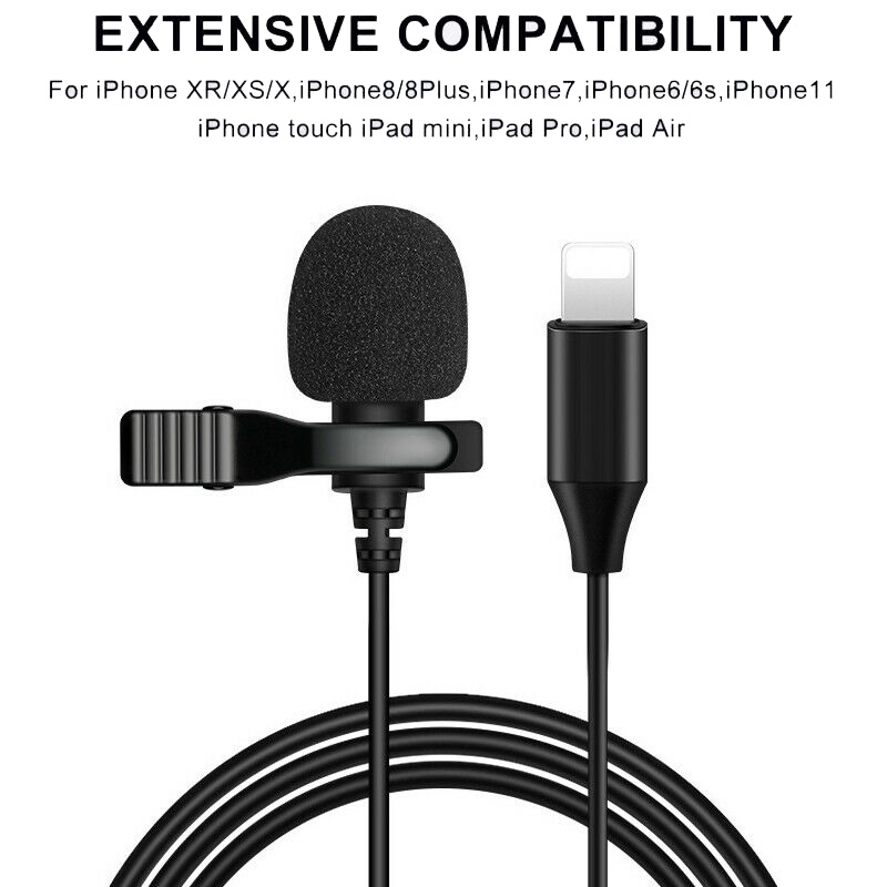 Buy Online External Clip On Lapel Lavalier Lightning Microphone For Iphone 11 Pro Xs Xr Max Se2 7 8 Plus Ipad 4 3 2 Ipad Pro Ipad Air2 Alitools