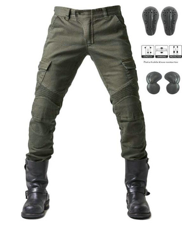 Green Motorcycle Pants Men Motocross Racing Trousers Cargo Jeans Touring Riding Pantalon Moto Pants Motorcycle Equipment Pants ► Photo 1/5