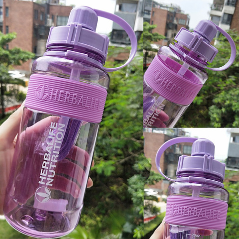 New Arrival Pink 1000ml Herbalife Nutrition Sports Hiking Water Bottle  Fitness Straw Food Grade Plastic Water Bottle - Water Bottles - AliExpress