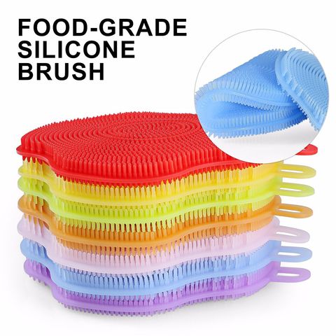 Kitchen Accessories Multifunction Fruit Silicone Brush Coaster Gadgets Tomato Potato Cleaning Wash Tools Mutfak Aksesuarlari ► Photo 1/6