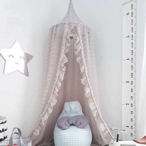 3 Colors Hanging Kids Baby Bedding Dome Bed Canopy Cotton Mosquito Net Bedcover Curtain For Baby Kids Reading Playing Home Decor ► Photo 1/6