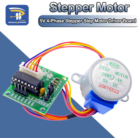 Raspberry pi kit 1LOT 5V 4-Phase Stepper Step Motor + Driver Board ULN2003 with drive Test Module Machinery Board ► Photo 1/6