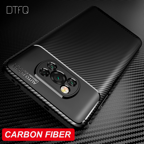 For POCO X3 Case Soft Carbon Fiber Cover Shockproof Silicone Case for POCO X3 NFC Funda Coque Case for POCOPHONE F2 Pro X2 M2 F1 ► Photo 1/6