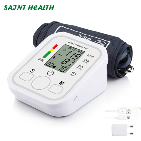 B02 Automatic Digital Upper Arm Blood Pressure Monitor Heart Beat Rate Pulse Meter Tonometer Sphygmomanometer pulsometer ► Photo 1/6