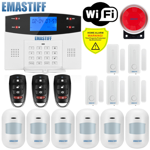 G2BW LCD Keypad WIFI GSM PSTN Home Burglar Security Wireless Wire Alarm System Motion Detector APP Control Fire Smoke Detector ► Photo 1/5