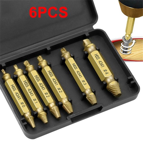 6pcs Damaged Screw Extractor Speed Out Drill Bits Tool Double Side Durable Broken Bolt Remover Screw High Strength Accessories ► Photo 1/6
