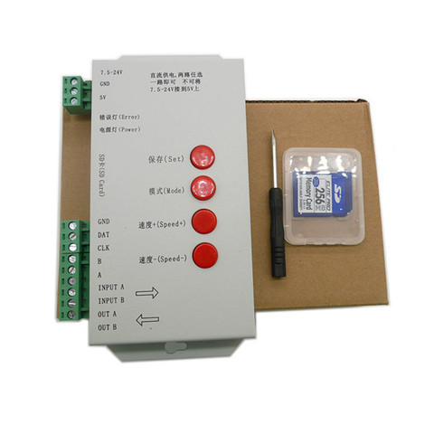 LED RGB controller T1000S Sd-karte Pixel Controller, für WS2801 WS2811 WS2812B LPD6803 LED 2048 DC5 ~ 24V ► Photo 1/1