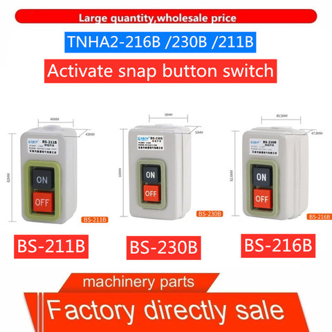 Direct selling high-quality control button switch BS216B 230B 211B power three-phase motor start button press button switch ► Photo 1/2