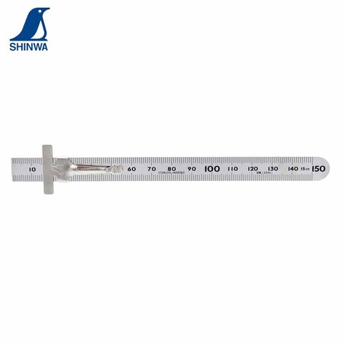 SHINWA Penguin Mini Stainless Steel Rule/Machine Scale 15cm Depth Gauge Ruler 13242/14249 ► Photo 1/6