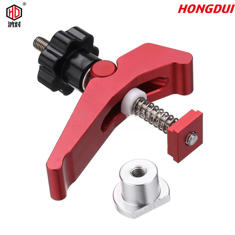 Hot Sell Red Quick Acting Hold Down Clamp Set for T-Slot T-Track Woodworking HONGDUI ► Photo 1/4