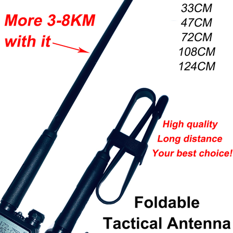 2022 Walkie Talkie Foldable CS Tactical Antenna Baofeng UV-5R UV82 SMA-Female Dual Band BAOFENG UV-9R Plus Ham Radio Accessories ► Photo 1/6