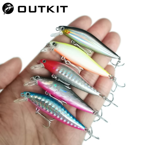 OUTKIT 1pcs Fishing Lure Minnow 4.3g Sinking Artificial Bait 3D Eyes Plastic Wobblers Tackle Pesca Far-casting Magnet System ► Photo 1/6