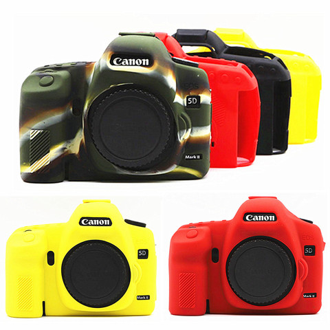 Silicone Armor Skin Case Body Cover Protector for Canon EOS 5D Mark II 2 5DII Body DSLR Digital Camera ONLY ► Photo 1/6