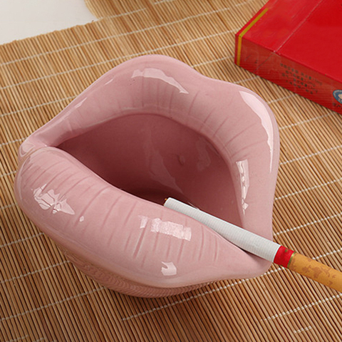 Cute Cartoon Ashtray Lips Ceramic Ashtray Creative Flower Pot Trendy Mouth Fashion Home Mini Send Boyfriend Gift ► Photo 1/6