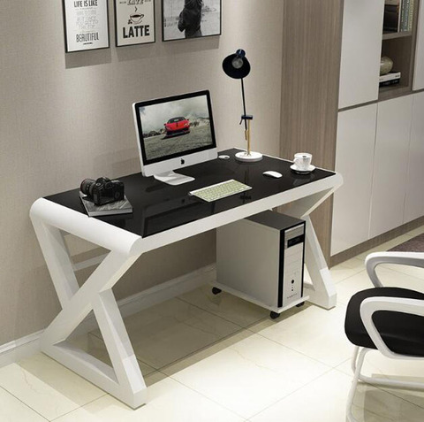 Tempered glass computer desk home office simple modern desk desktop study desk office desk gaming table ► Photo 1/5