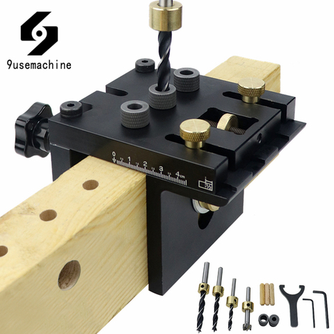 3 in 1 Woodworking Doweling Jig Kit With Positioning Clip Adjustable Drilling Guide Puncher Locator Carpentry Tools ► Photo 1/6